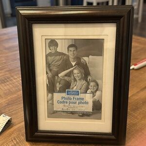 Brown 5x7” Photo Frame matted to fit a 4x6” photo. Display tabletop or hang